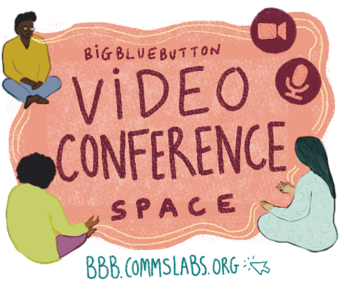 A group of people are meeting, representing metaphorically the videoconference space.