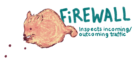 Firewall inspects incoming and outcoming traffic