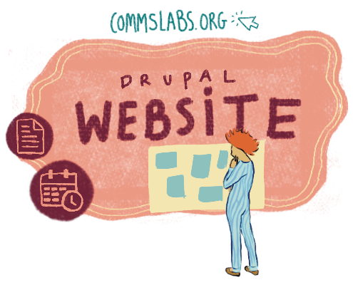 A person looks at an information board, representing metaphorically the information on the Commslabs.org platform